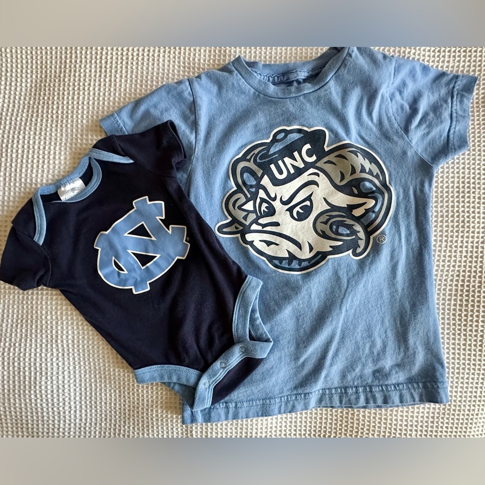UNC Tar Heels Sibling Bundle Baby Bodysuit 0–3M Toddler Shirt 4/5